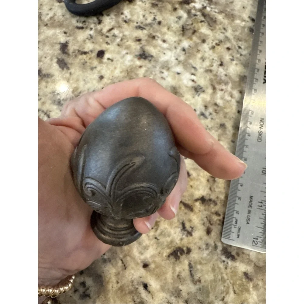 Set Of 4 Curtain‎ ROD FINIALS, BRONZE FINISH THREAD GOOD CONDITION Cabinet Knobs